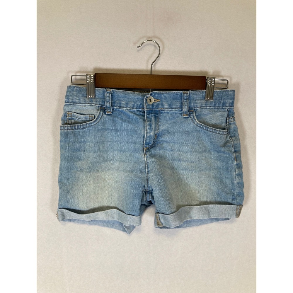 Classic Summer The Childrens Place Girls 12 Blue Denim Shortie Cuffed Shorts